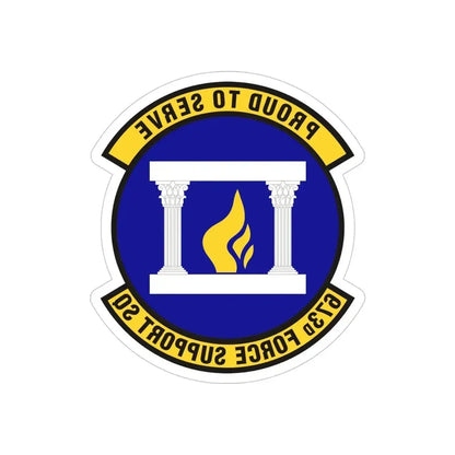 673d Force Support Squadron (U.S. Air Force) REVERSE PRINT Transparent Die-Cut STICKER 4 Inch Die-Cut Transparent - The Sticker Space