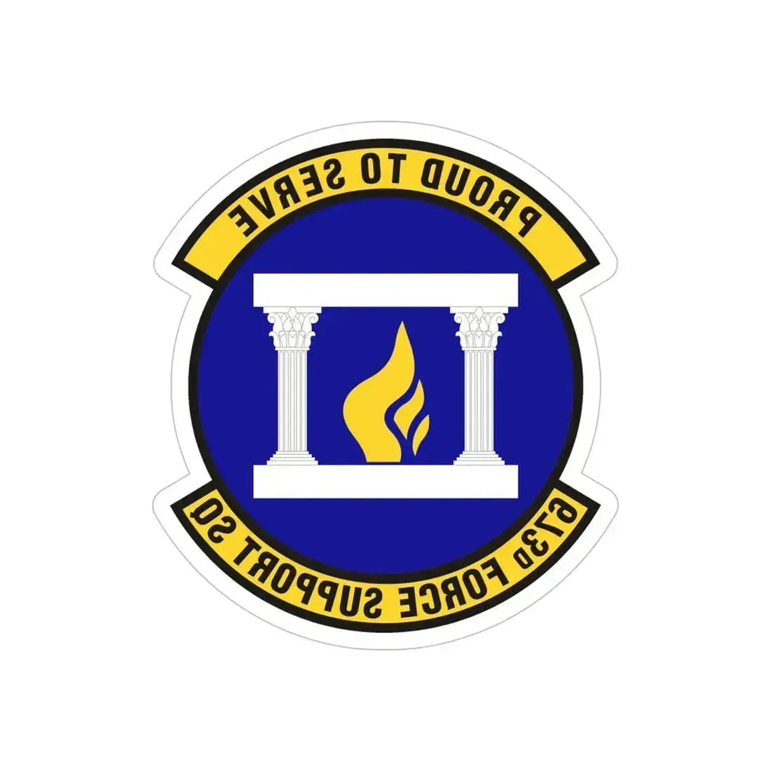 673d Force Support Squadron (U.S. Air Force) REVERSE PRINT Transparent Die-Cut STICKER 5 Inch Die-Cut Transparent - The Sticker Space