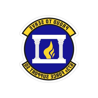 673d Force Support Squadron (U.S. Air Force) REVERSE PRINT Transparent Die-Cut STICKER 5 Inch Die-Cut Transparent - The Sticker Space