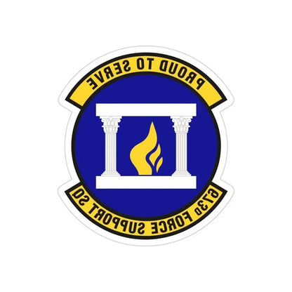 673d Force Support Squadron (U.S. Air Force) REVERSE PRINT Transparent Die-Cut STICKER 6 Inch Die-Cut Transparent - The Sticker Space