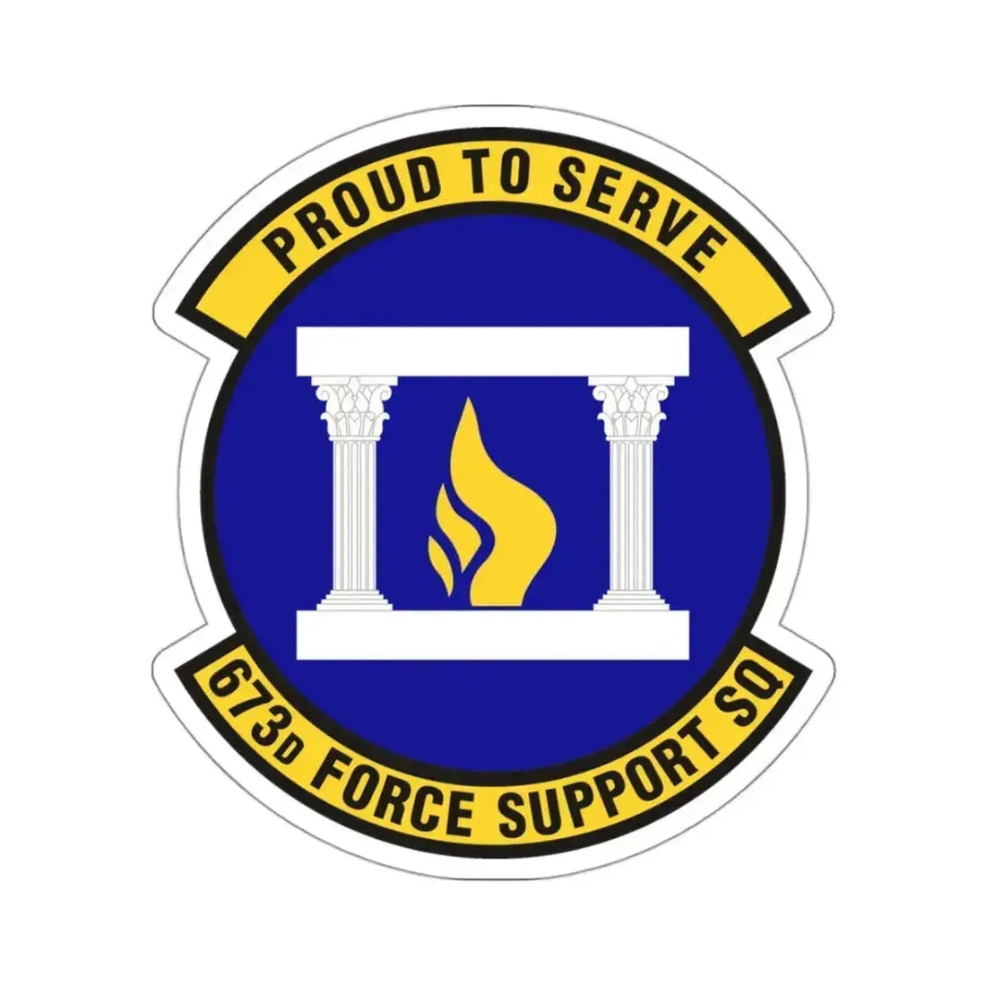 673d Force Support Squadron (U.S. Air Force) STICKER Vinyl Kiss-Cut Decal 3 Inch White - The Sticker Space