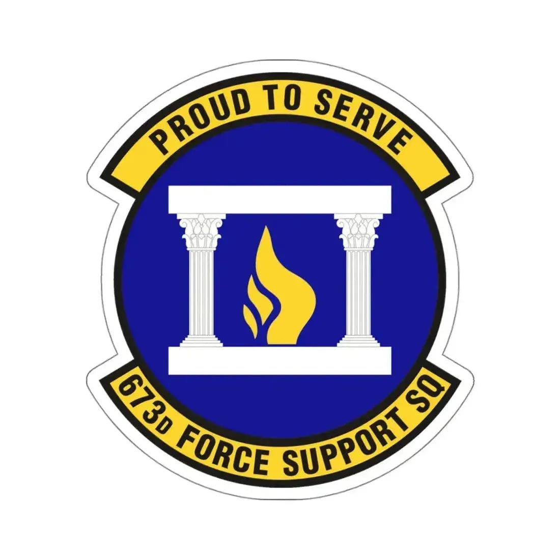 673d Force Support Squadron (U.S. Air Force) STICKER Vinyl Kiss-Cut Decal 4 Inch White - The Sticker Space