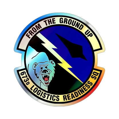 673d Logistics Readiness Squadron (U.S. Air Force) Holographic STICKER Die-Cut Vinyl Decal 3 Inch Holographic - The Sticker Space