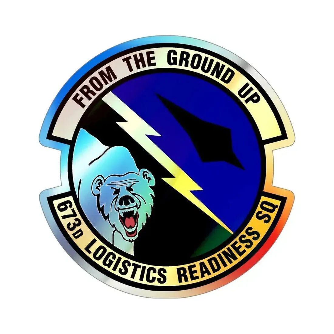 673d Logistics Readiness Squadron (U.S. Air Force) Holographic STICKER Die-Cut Vinyl Decal 4 Inch Holographic - The Sticker Space
