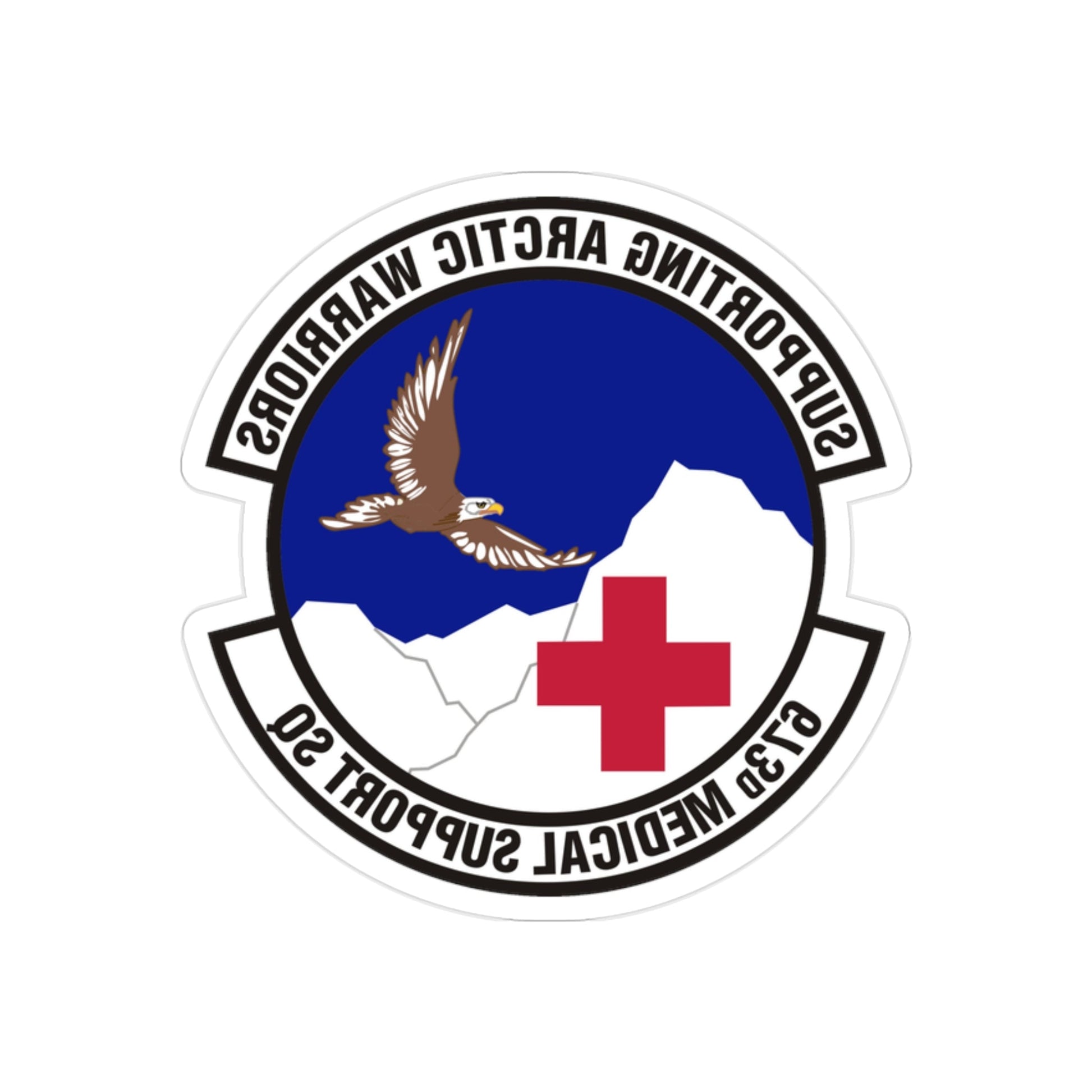 673d Medical Support Squadron (U.S. Air Force) REVERSE PRINT Transparent STICKER-2" × 2"-The Sticker Space