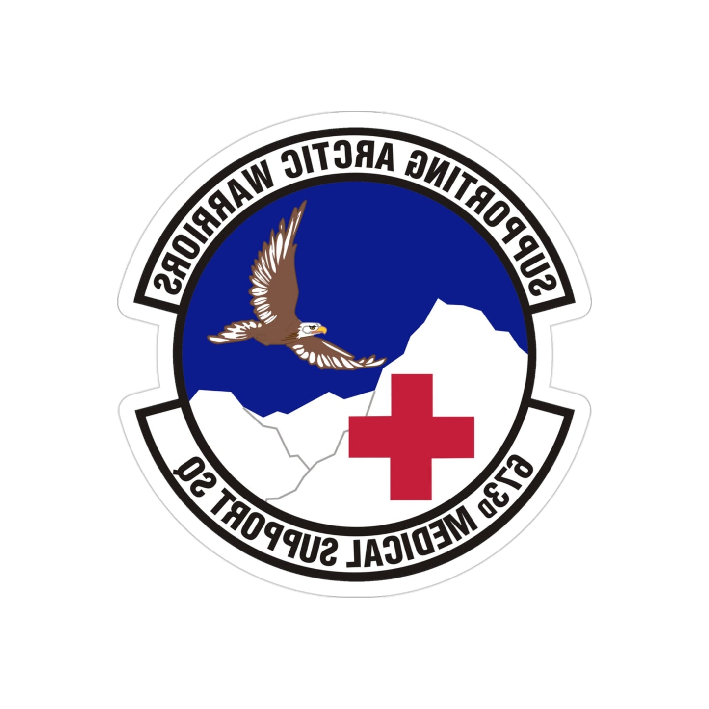 673d Medical Support Squadron (U.S. Air Force) REVERSE PRINT Transparent STICKER-3" × 3"-The Sticker Space