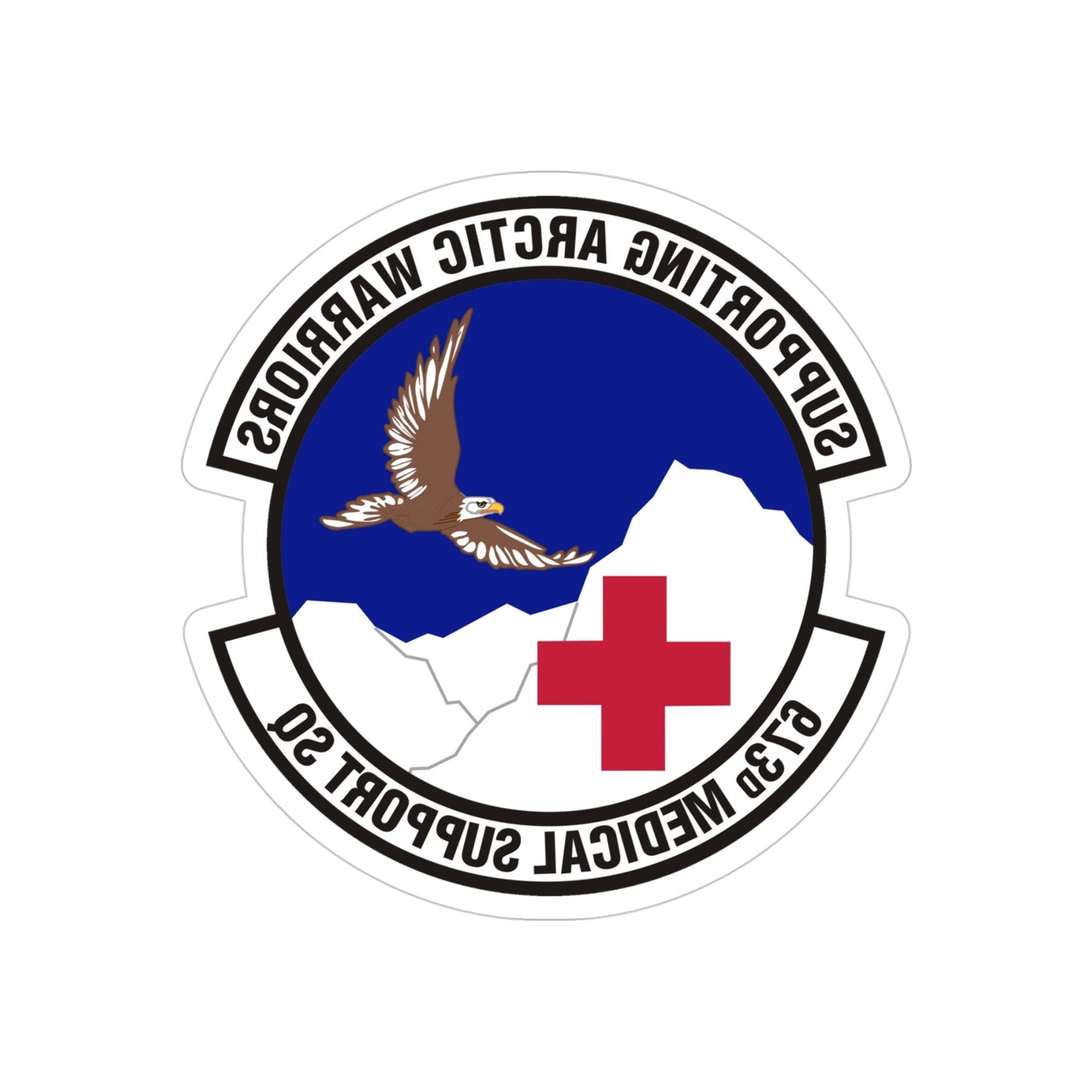 673d Medical Support Squadron (U.S. Air Force) REVERSE PRINT Transparent STICKER-4" × 4"-The Sticker Space