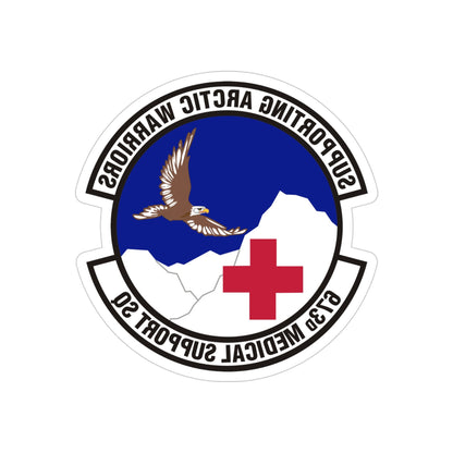 673d Medical Support Squadron (U.S. Air Force) REVERSE PRINT Transparent STICKER-4" × 4"-The Sticker Space