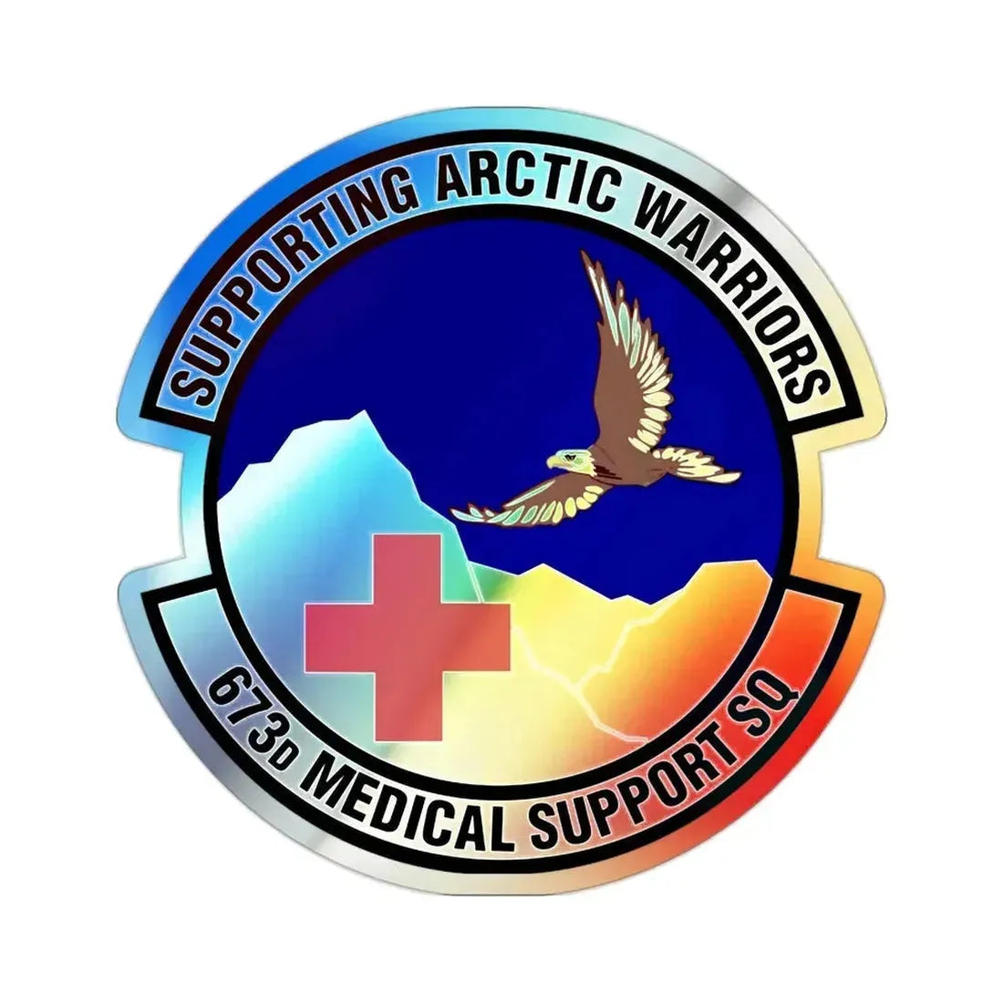 673d Medical Support Squadron (U.S. Air Force) Holographic STICKER Die-Cut Vinyl Decal 2 Inch Holographic - The Sticker Space