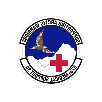 673d Medical Support Squadron (U.S. Air Force) REVERSE PRINT Transparent Die-Cut STICKER 3 Inch Die-Cut Transparent - The Sticker Space