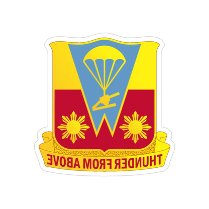 674th Airborne Field Artillery Battalion (U.S. Army) REVERSE PRINT Transparent STICKER-5" × 5"-The Sticker Space