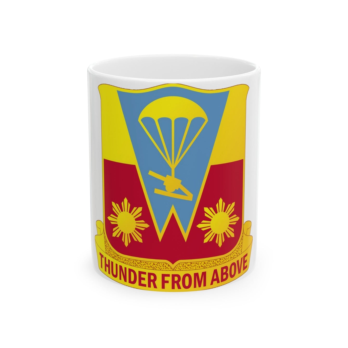 674th Airborne Field Artillery Battalion (U.S. Army) White Coffee Mug-11oz-The Sticker Space