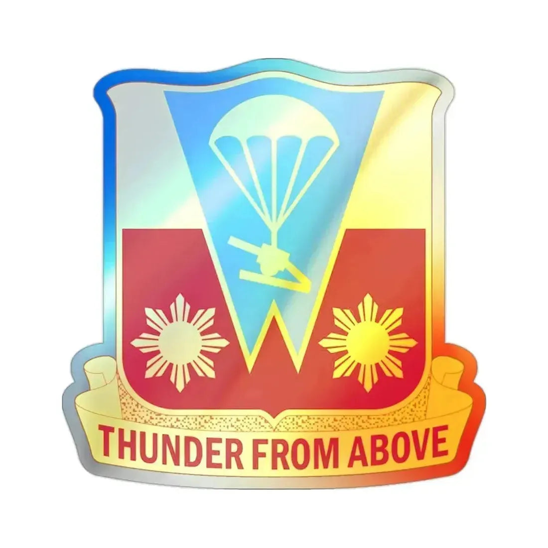 674th Airborne Field Artillery Battalion (U.S. Army) Holographic STICKER Die-Cut Vinyl Decal 2 Inch Holographic - The Sticker Space