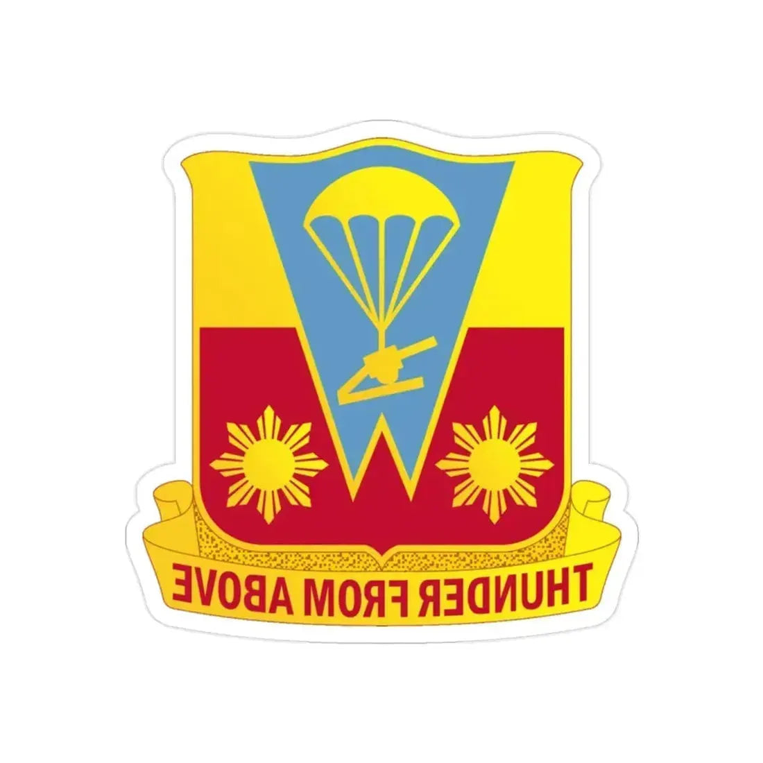 674th Airborne Field Artillery Battalion (U.S. Army) REVERSE PRINT Transparent Die-Cut STICKER 2 Inch Die-Cut Transparent - The Sticker Space