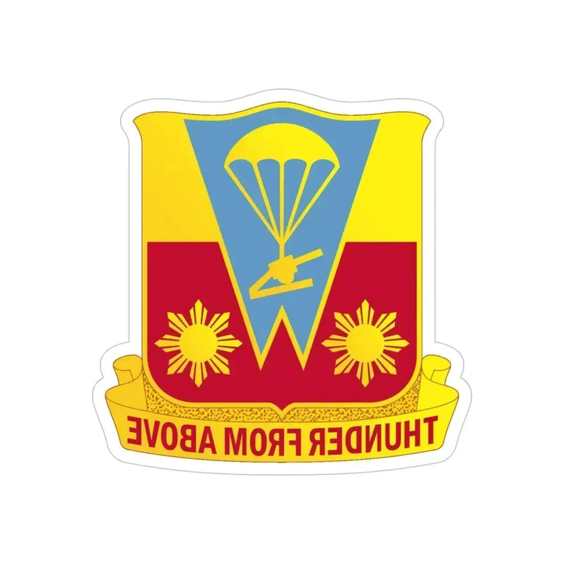 674th Airborne Field Artillery Battalion (U.S. Army) REVERSE PRINT Transparent Die-Cut STICKER 4 Inch Die-Cut Transparent - The Sticker Space