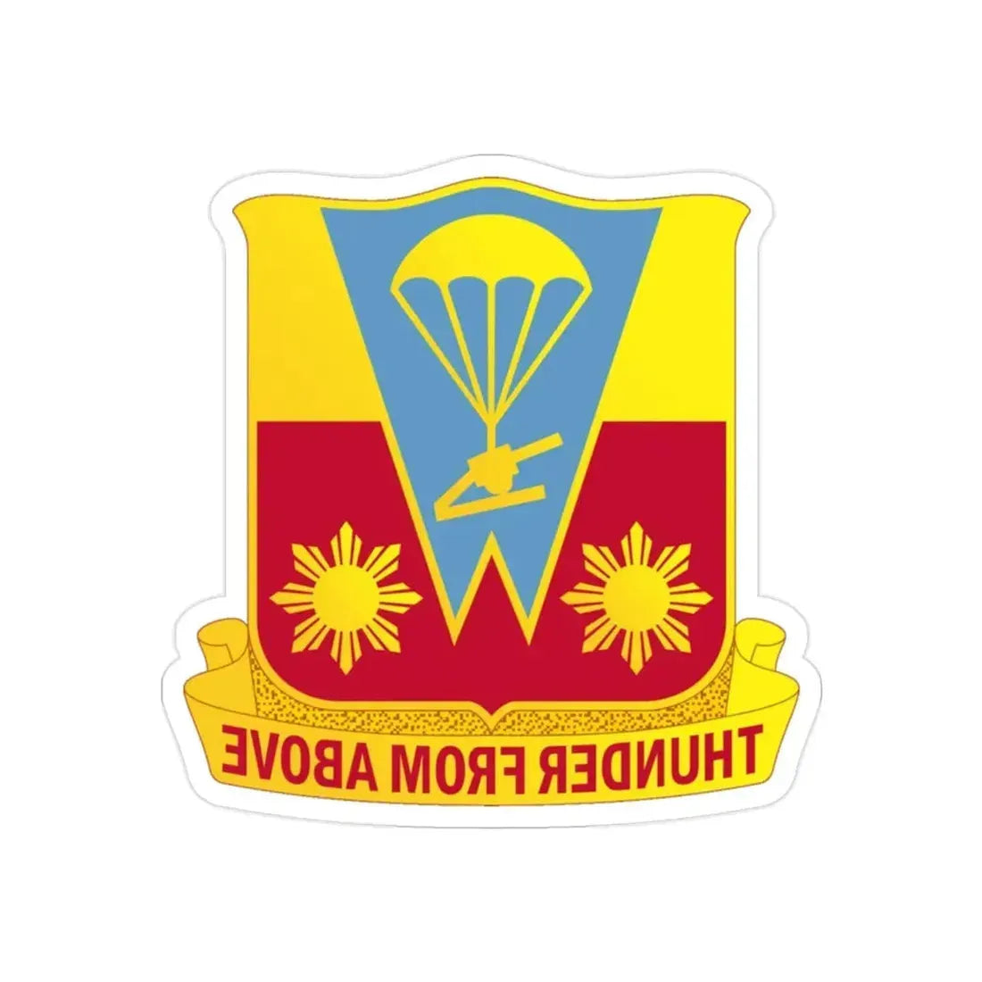 674th Airborne Field Artillery Battalion (U.S. Army) REVERSE PRINT Transparent Die-Cut STICKER - The Sticker Space