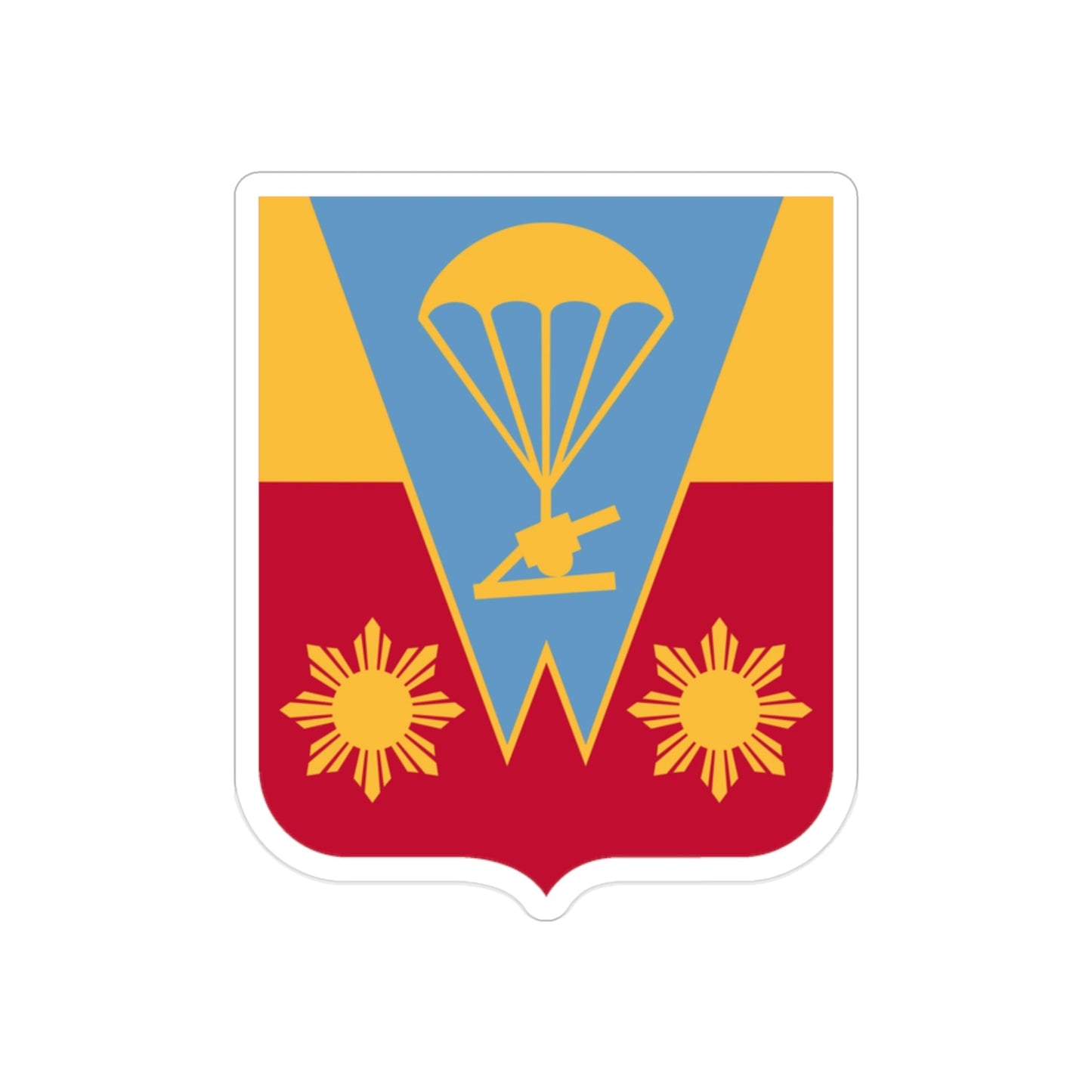 674th Airborne Field Artillery Battalion v2 (U.S. Army) REVERSE PRINT Transparent STICKER-2 Inch-The Sticker Space