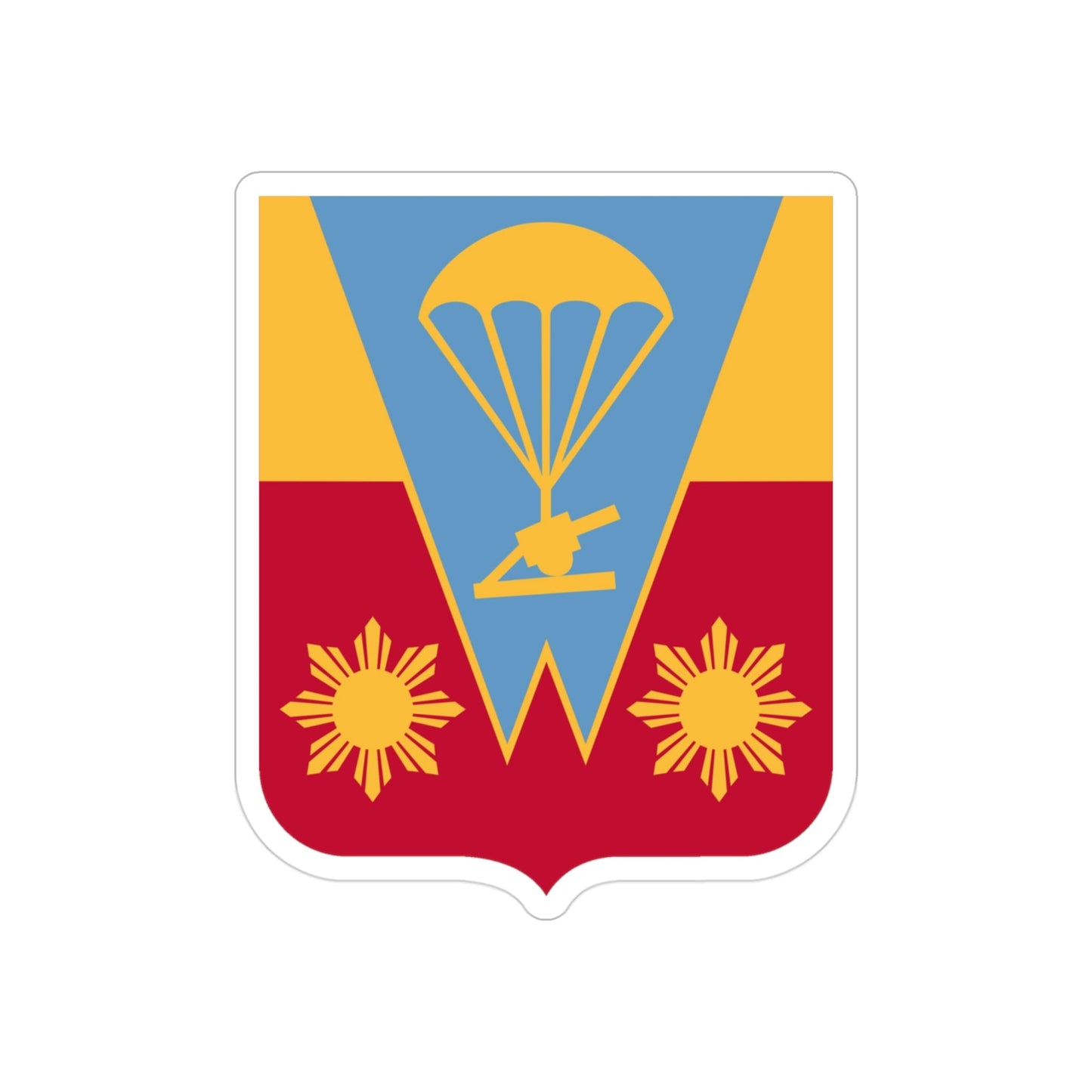 674th Airborne Field Artillery Battalion v2 (U.S. Army) REVERSE PRINT Transparent STICKER-3 Inch-The Sticker Space