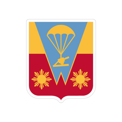 674th Airborne Field Artillery Battalion v2 (U.S. Army) REVERSE PRINT Transparent STICKER-3 Inch-The Sticker Space