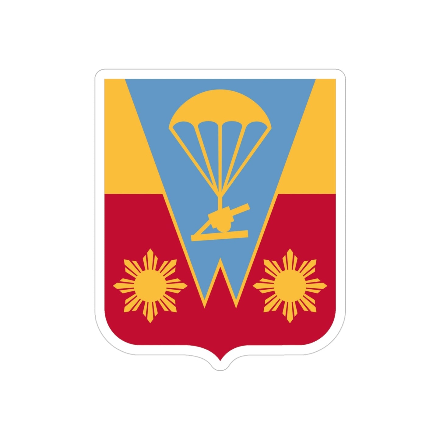 674th Airborne Field Artillery Battalion v2 (U.S. Army) REVERSE PRINT Transparent STICKER-4 Inch-The Sticker Space