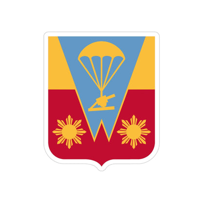 674th Airborne Field Artillery Battalion v2 (U.S. Army) REVERSE PRINT Transparent STICKER-4 Inch-The Sticker Space