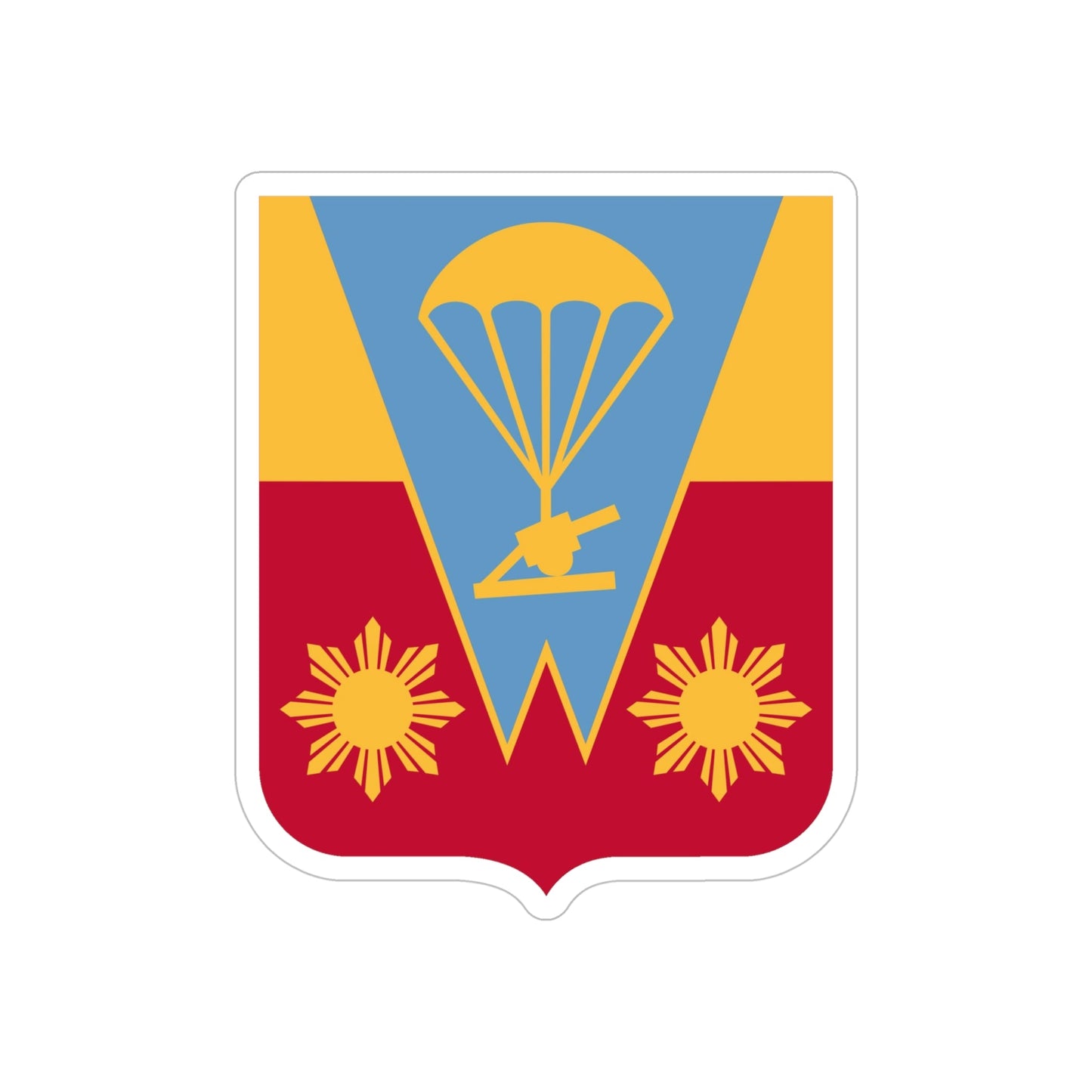 674th Airborne Field Artillery Battalion v2 (U.S. Army) REVERSE PRINT Transparent STICKER-6 Inch-The Sticker Space