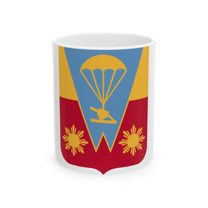 674th Airborne Field Artillery Battalion v2 (U.S. Army) White Coffee Mug-11oz-The Sticker Space