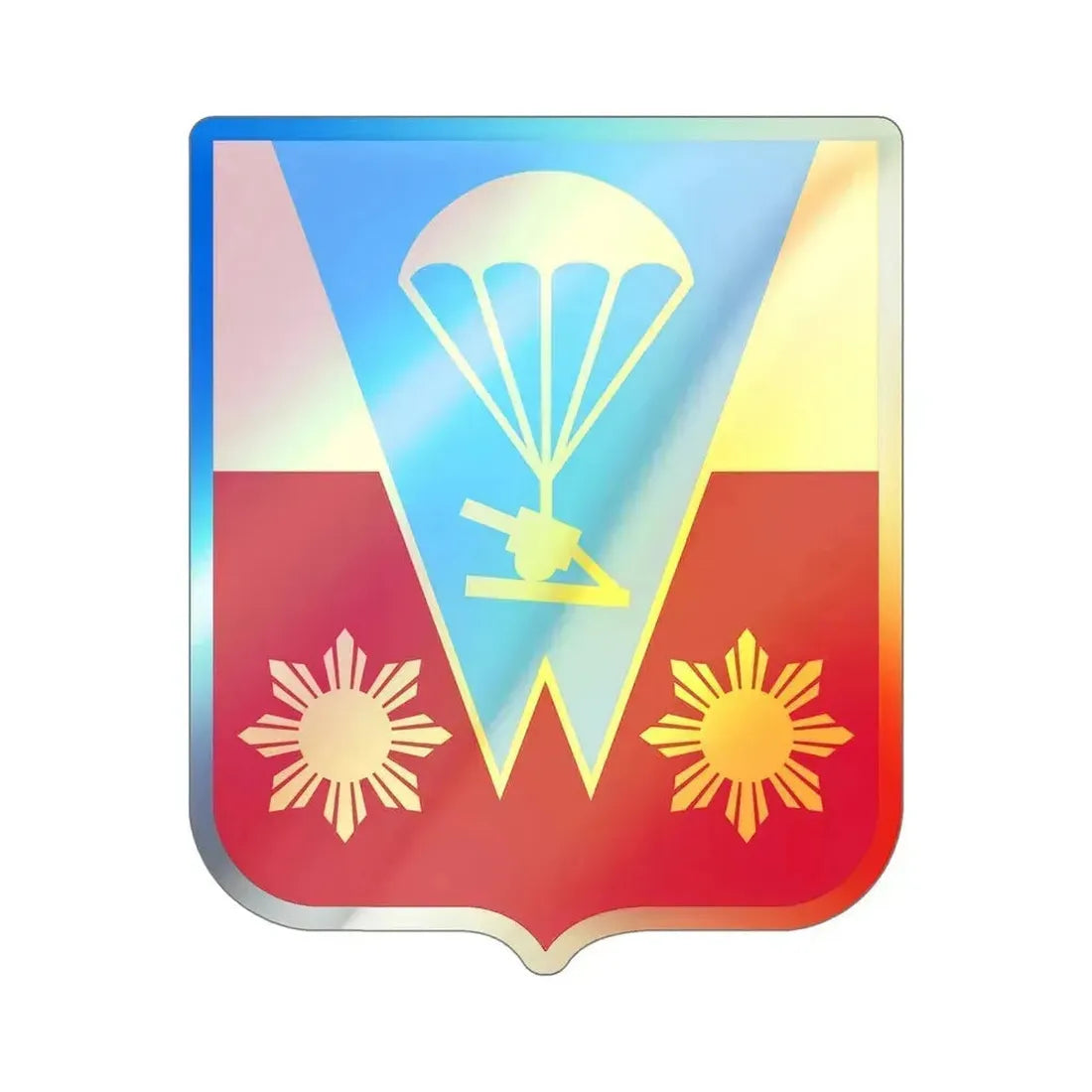 674th Airborne Field Artillery Battalion v2 (U.S. Army) Holographic STICKER Die-Cut Vinyl Decal 5 Inch Holographic - The Sticker Space