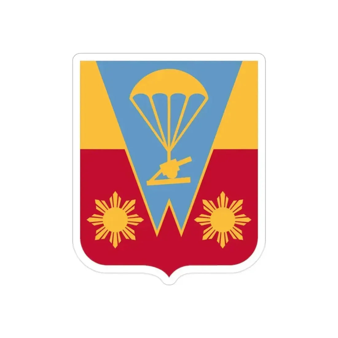 674th Airborne Field Artillery Battalion v2 (U.S. Army) REVERSE PRINT Transparent Die-Cut STICKER 2 Inch Die-Cut Transparent - The Sticker Space