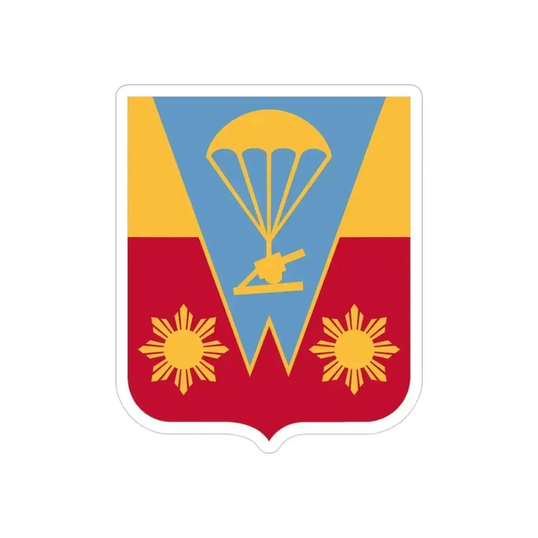 674th Airborne Field Artillery Battalion v2 (U.S. Army) REVERSE PRINT Transparent Die-Cut STICKER 3 Inch Die-Cut Transparent - The Sticker Space