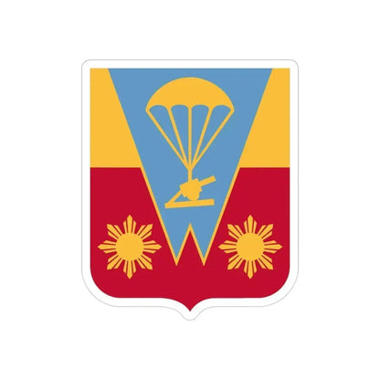 674th Airborne Field Artillery Battalion v2 (U.S. Army) REVERSE PRINT Transparent Die-Cut STICKER 3 Inch Die-Cut Transparent - The Sticker Space