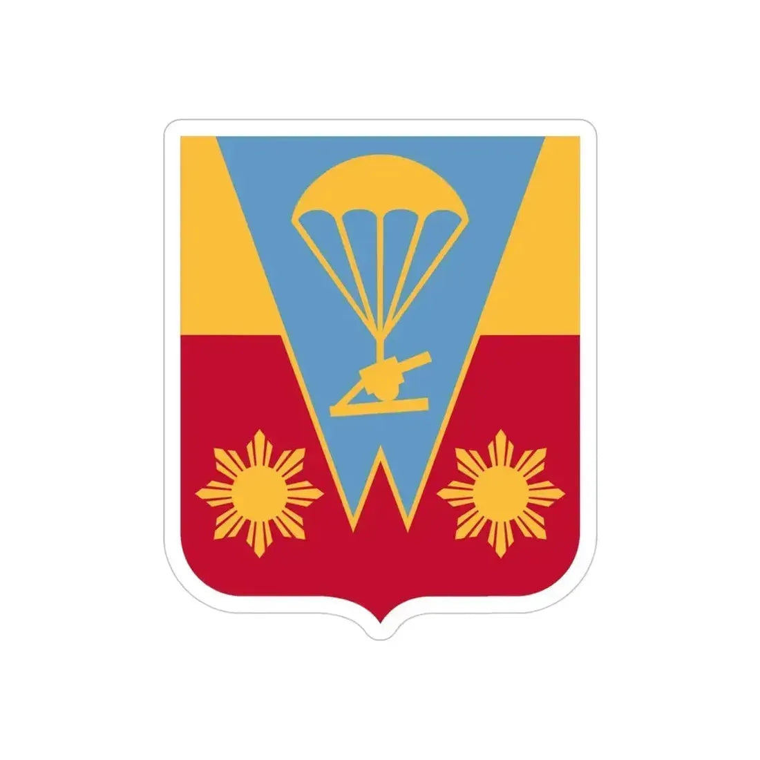 674th Airborne Field Artillery Battalion v2 (U.S. Army) REVERSE PRINT Transparent Die-Cut STICKER 4 Inch Die-Cut Transparent - The Sticker Space
