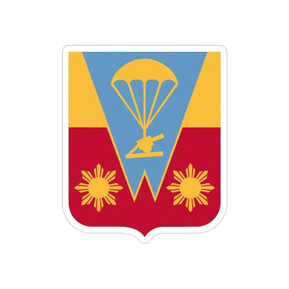 674th Airborne Field Artillery Battalion v2 (U.S. Army) REVERSE PRINT Transparent Die-Cut STICKER 4 Inch Die-Cut Transparent - The Sticker Space