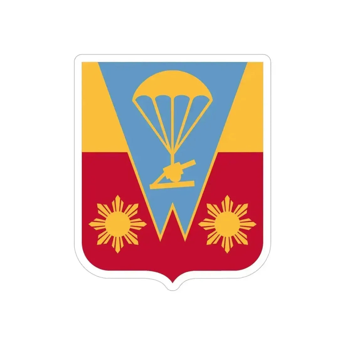 674th Airborne Field Artillery Battalion v2 (U.S. Army) REVERSE PRINT Transparent Die-Cut STICKER 5 Inch Die-Cut Transparent - The Sticker Space