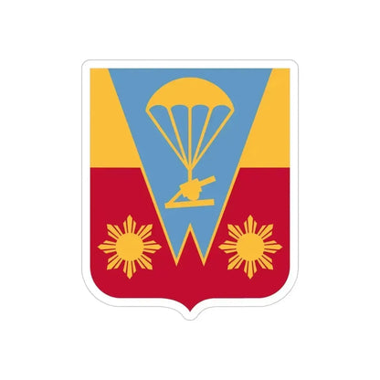 674th Airborne Field Artillery Battalion v2 (U.S. Army) REVERSE PRINT Transparent Die-Cut STICKER 5 Inch Die-Cut Transparent - The Sticker Space