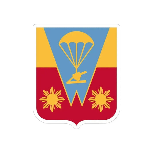 674th Airborne Field Artillery Battalion v2 (U.S. Army) REVERSE PRINT Transparent Die-Cut STICKER 6 Inch Die-Cut Transparent - The Sticker Space