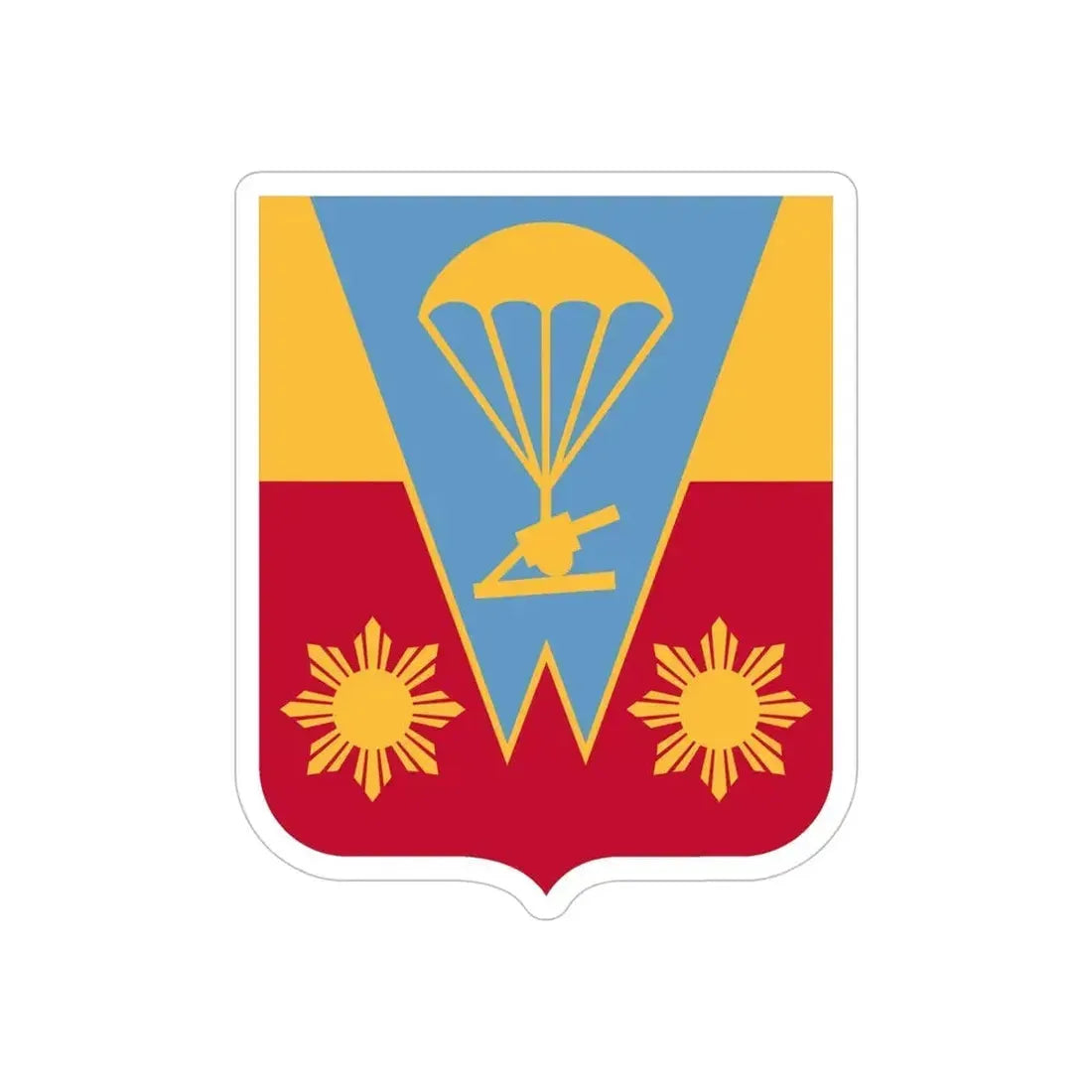 674th Airborne Field Artillery Battalion v2 (U.S. Army) REVERSE PRINT Transparent Die-Cut STICKER - The Sticker Space