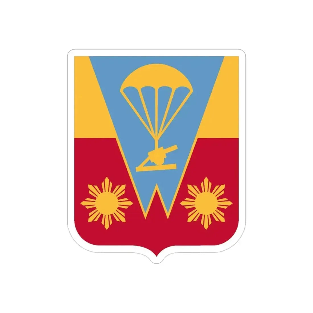 674th Airborne Field Artillery Battalion v2 (U.S. Army) REVERSE PRINT Transparent Die-Cut STICKER - The Sticker Space