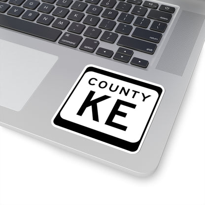 WIS County KE (Wisconsin) (Road Sign) STICKER Vinyl Kiss-Cut Decal
