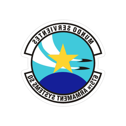 675th Armament Systems Squadron (U.S. Air Force) REVERSE PRINT Transparent STICKER-2" × 2"-The Sticker Space