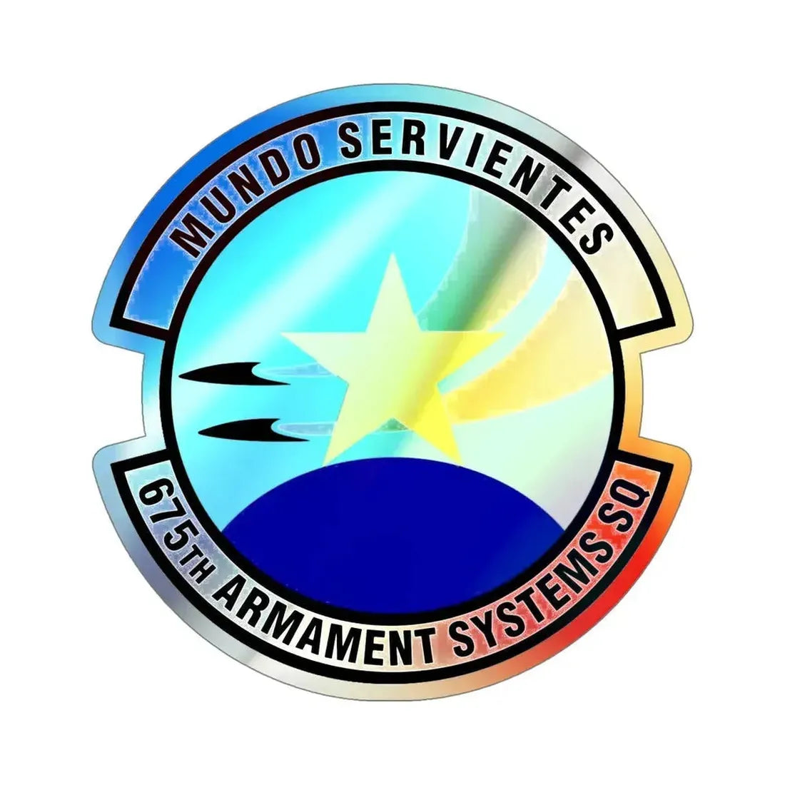 675th Armament Systems Squadron (U.S. Air Force) Holographic STICKER Die-Cut Vinyl Decal 5 Inch Holographic - The Sticker Space