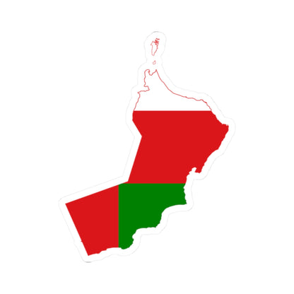 Flag map of Oman (Oman) STICKER Vinyl Kiss-Cut Decal