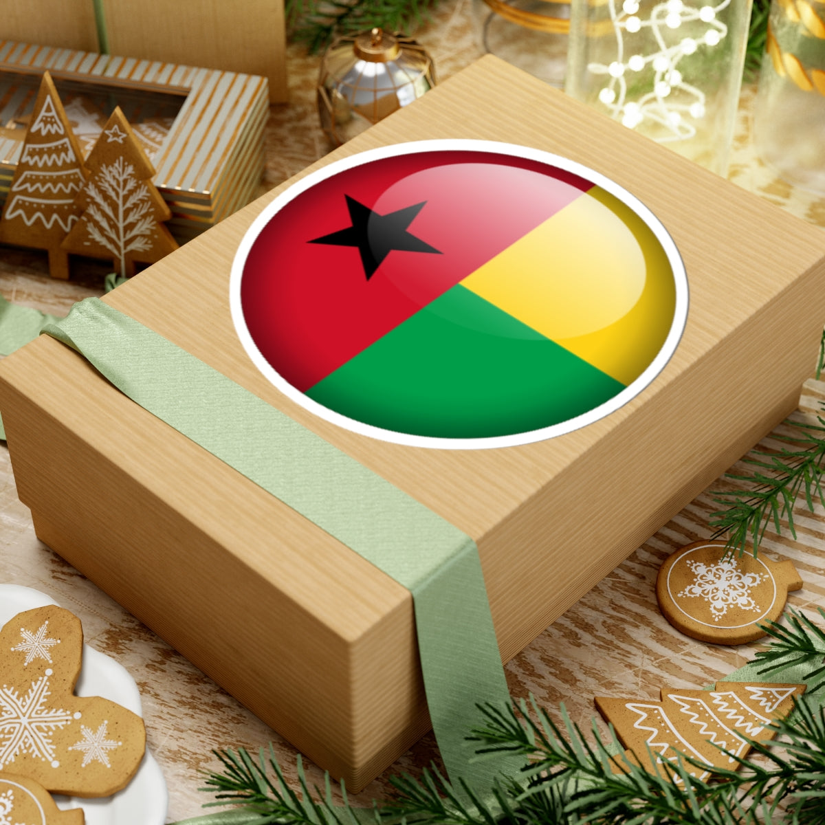 Flag orb Guinea-Bissau (Guinea) STICKER Vinyl Kiss-Cut Decal