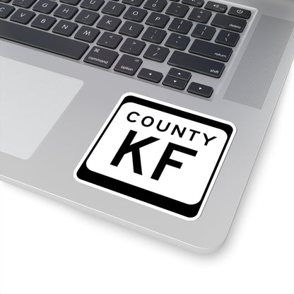 WIS County KF (Wisconsin) (Road Sign) STICKER Vinyl Kiss-Cut Decal