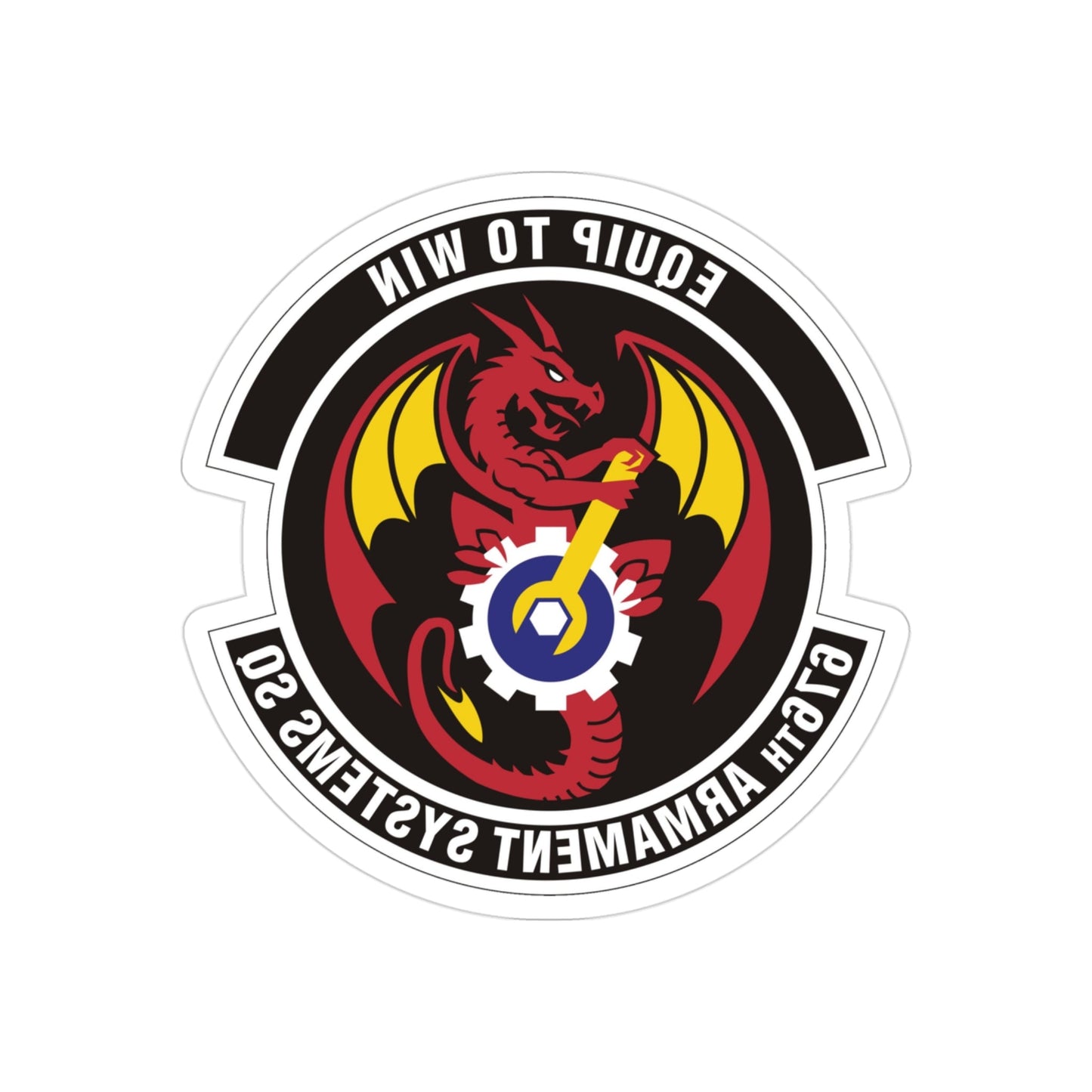 676th Armament Systems Squadron (U.S. Air Force) REVERSE PRINT Transparent STICKER-3" × 3"-The Sticker Space