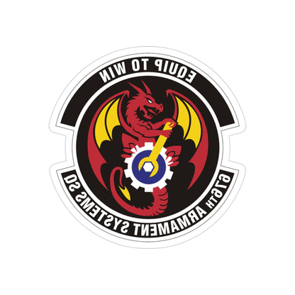 676th Armament Systems Squadron (U.S. Air Force) REVERSE PRINT Transparent STICKER-3" × 3"-The Sticker Space