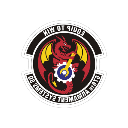 676th Armament Systems Squadron (U.S. Air Force) REVERSE PRINT Transparent STICKER-5" × 5"-The Sticker Space