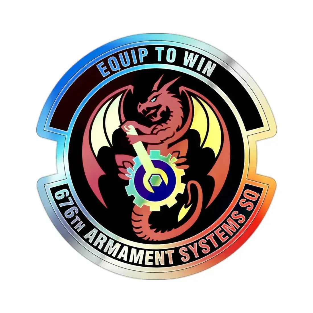 676th Armament Systems Squadron (U.S. Air Force) Holographic STICKER Die-Cut Vinyl Decal 2 Inch Holographic - The Sticker Space