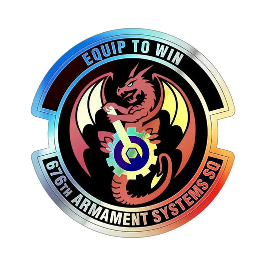 676th Armament Systems Squadron (U.S. Air Force) Holographic STICKER Die-Cut Vinyl Decal 6 Inch Holographic - The Sticker Space