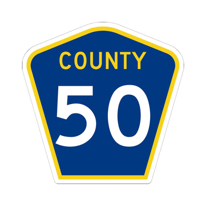 County 50 MN (Minnesota) (Road Sign) STICKER Vinyl Kiss-Cut Decal